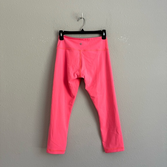 Lululemon Wunder Under Leggings 19” Size small Bright Coral - Picture 5 of 6